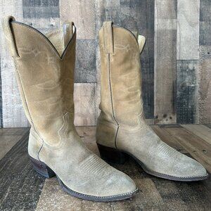 J Chisholm Vintage Suede Western Cowboy Boots Mens 7.5 D